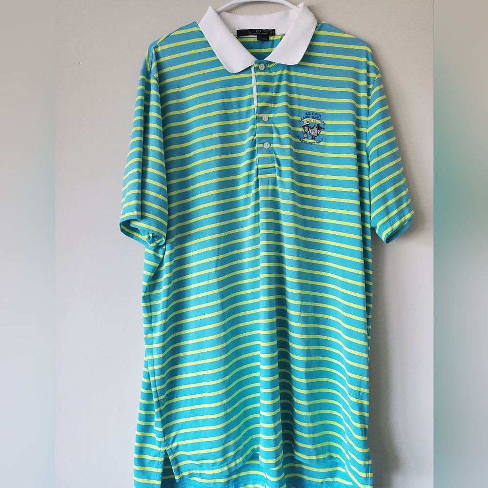 Men's RLX Ralph Lauren 2014 US Open Striped Polo Size XL